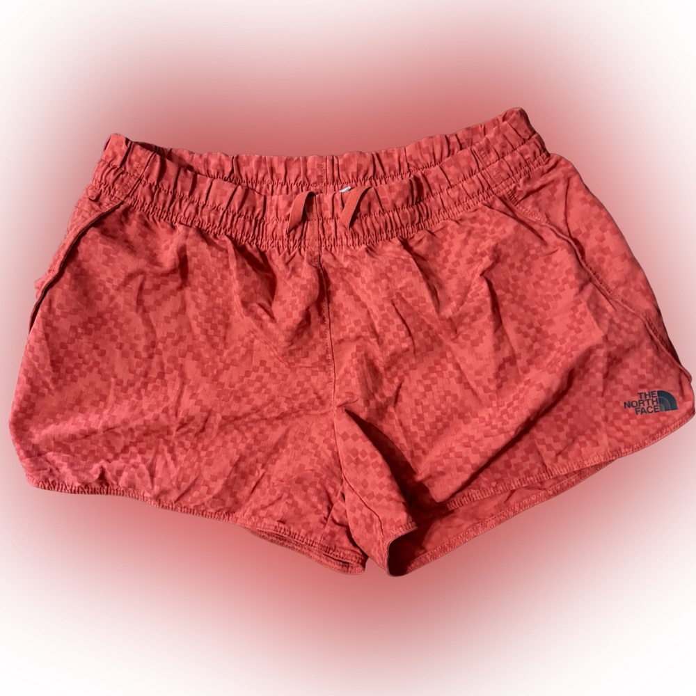 The‎ North Face Women's Coral Red Patterned Athletic Shorts